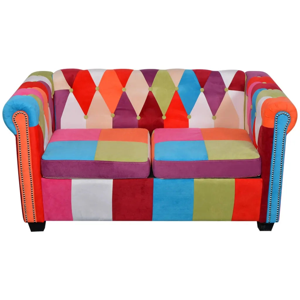 Divano Chesterfield a 2 Posti in Tessuto 243180