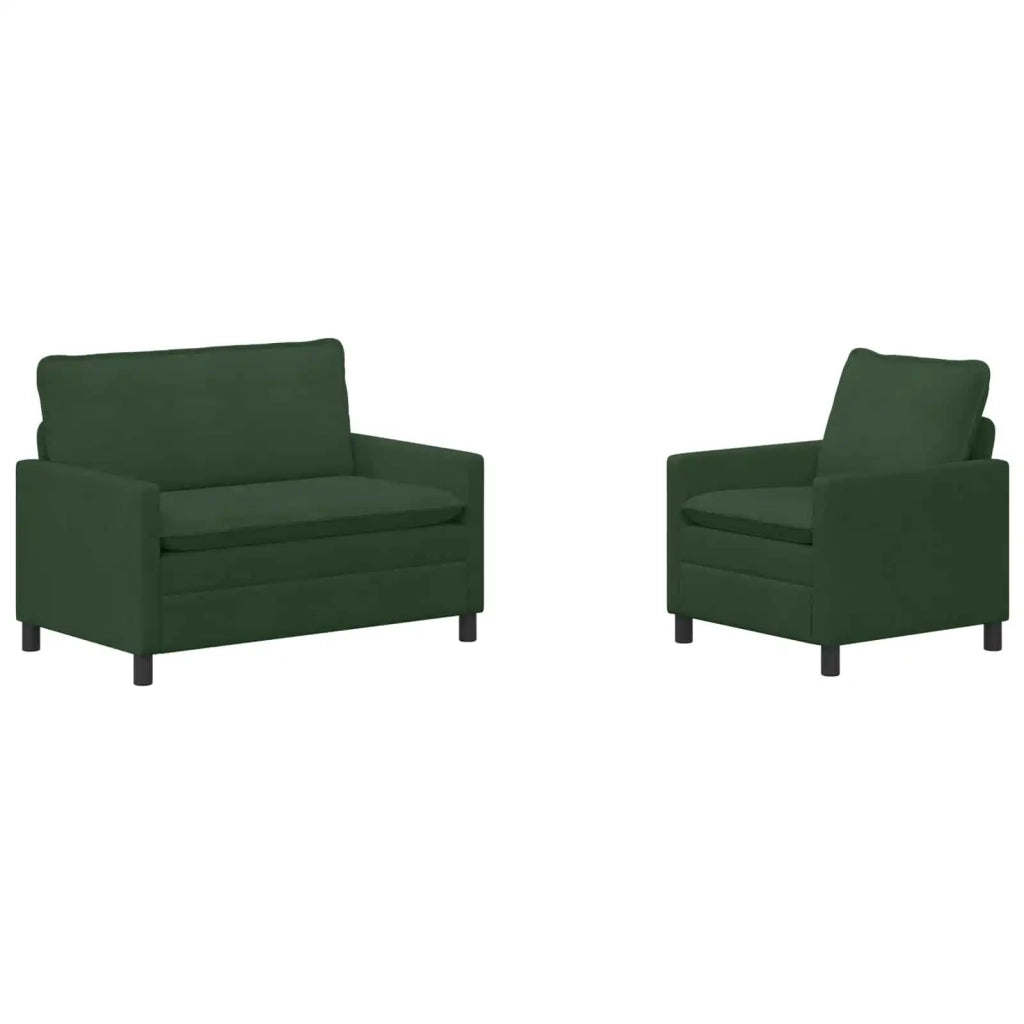 Set di divani 2 pcs Verde Giungla Tessuto 3417045