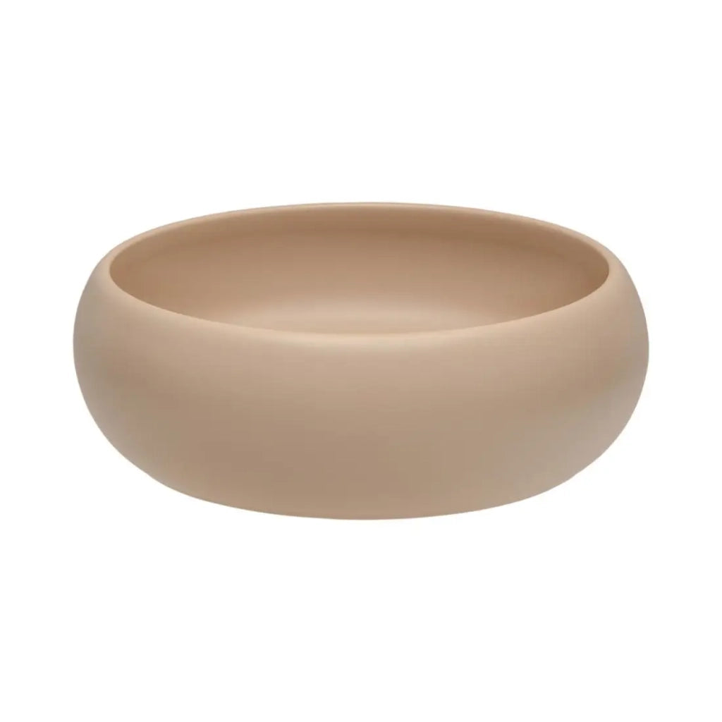 Set bagno TORNADO beige: mobile sottolavabo 60cm + piano per lavabo + lavabo da appoggio marrone rotondo