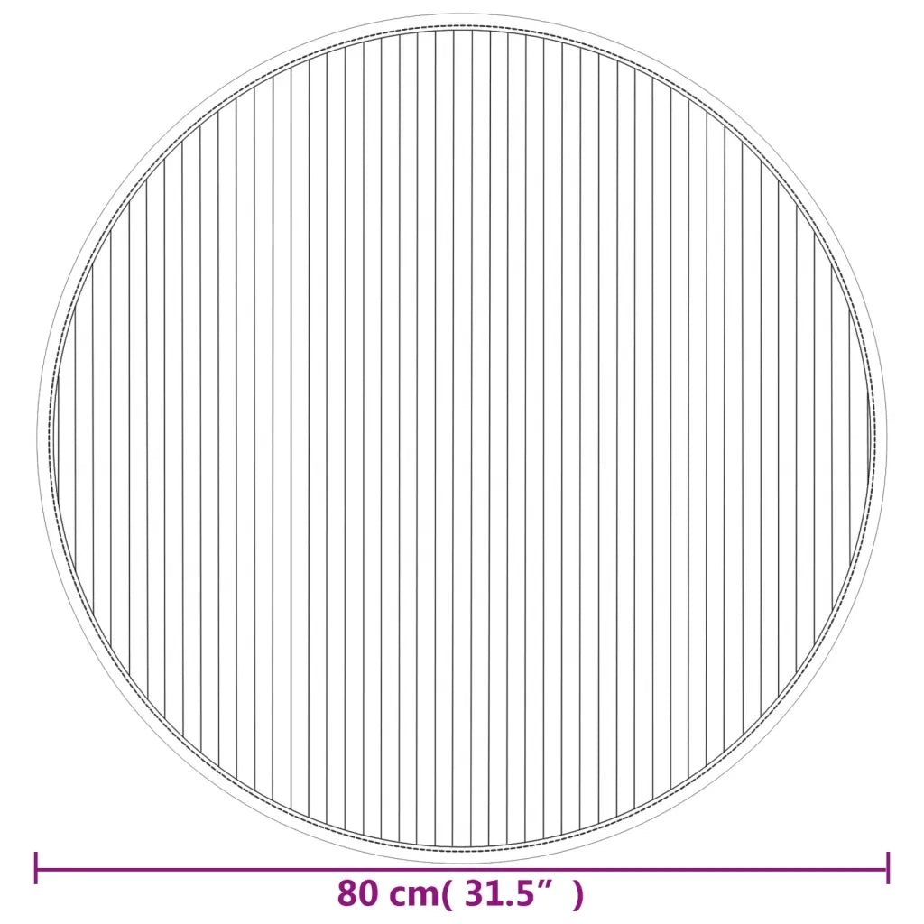 Tappeto Rotondo Nero 80 cm in Bambù 376978