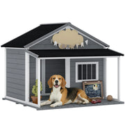 Cuccia per Cani da Esterno con Terrazza ¨C Minimal ¨C Grigio 124x112x105cm