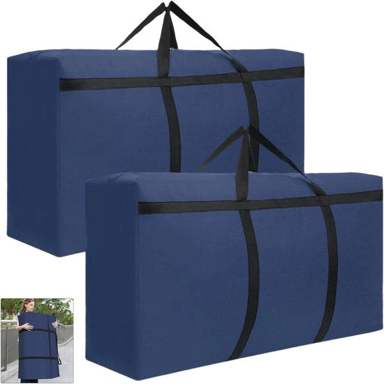 2 Sacchi di Mobili Extra Grandi con Cerniere con Cerniera - 180L - Blu
