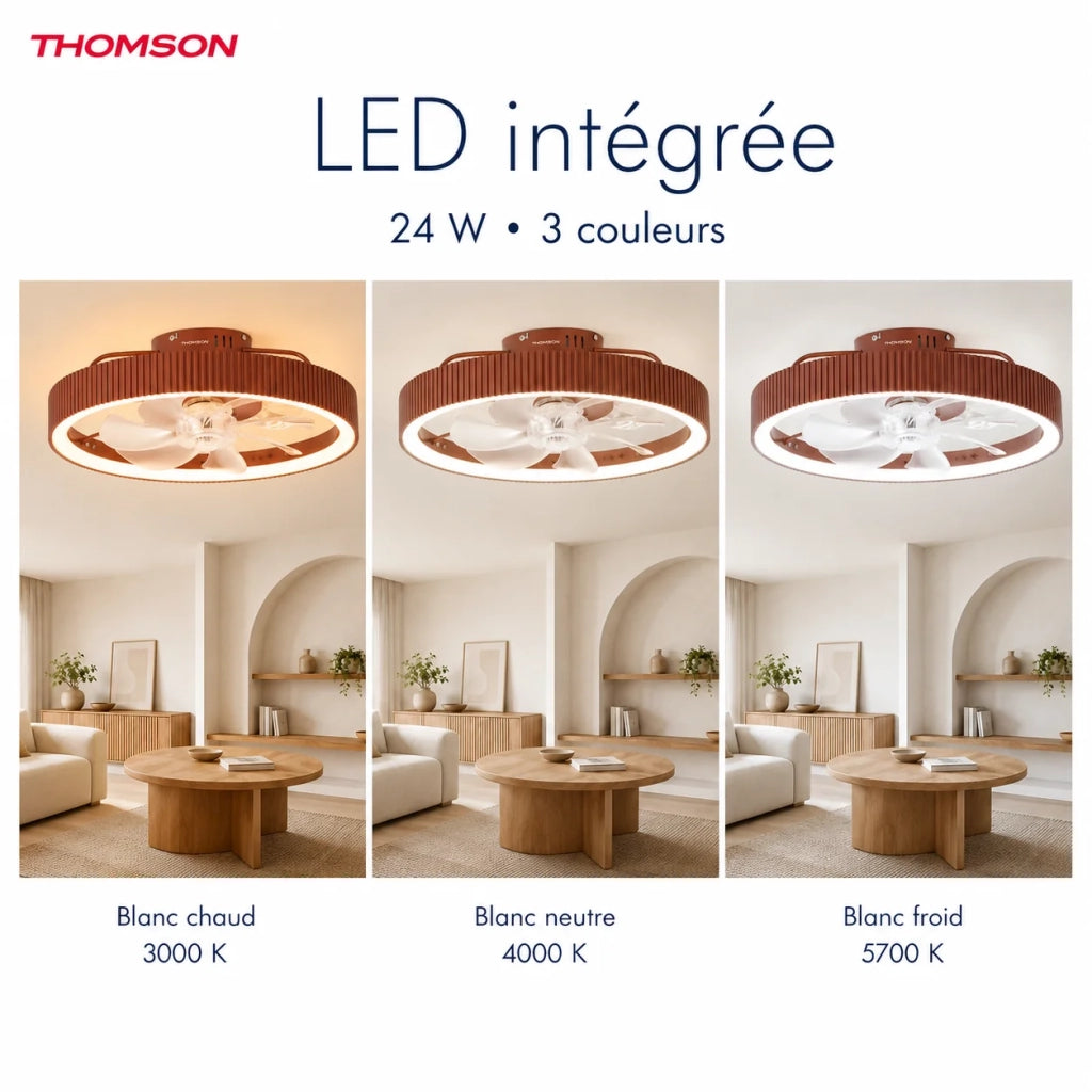 Ventilatore da soffitto con luce e telecomando incluso THOMSON MIRA