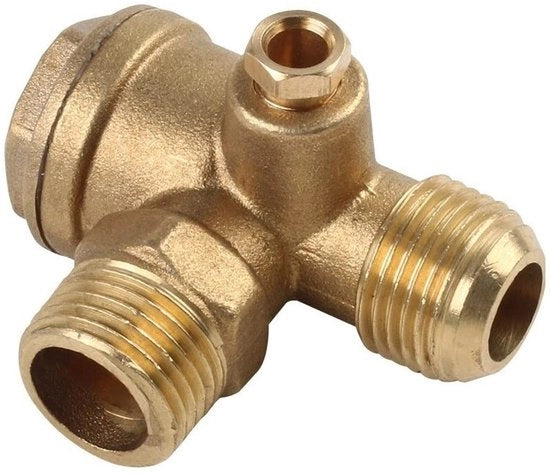Terugslagklep 20mm in Messing - Adattatore per compressore - Flessibile maschio - Alta prestazione - Installazione facile - Valvola di scarico