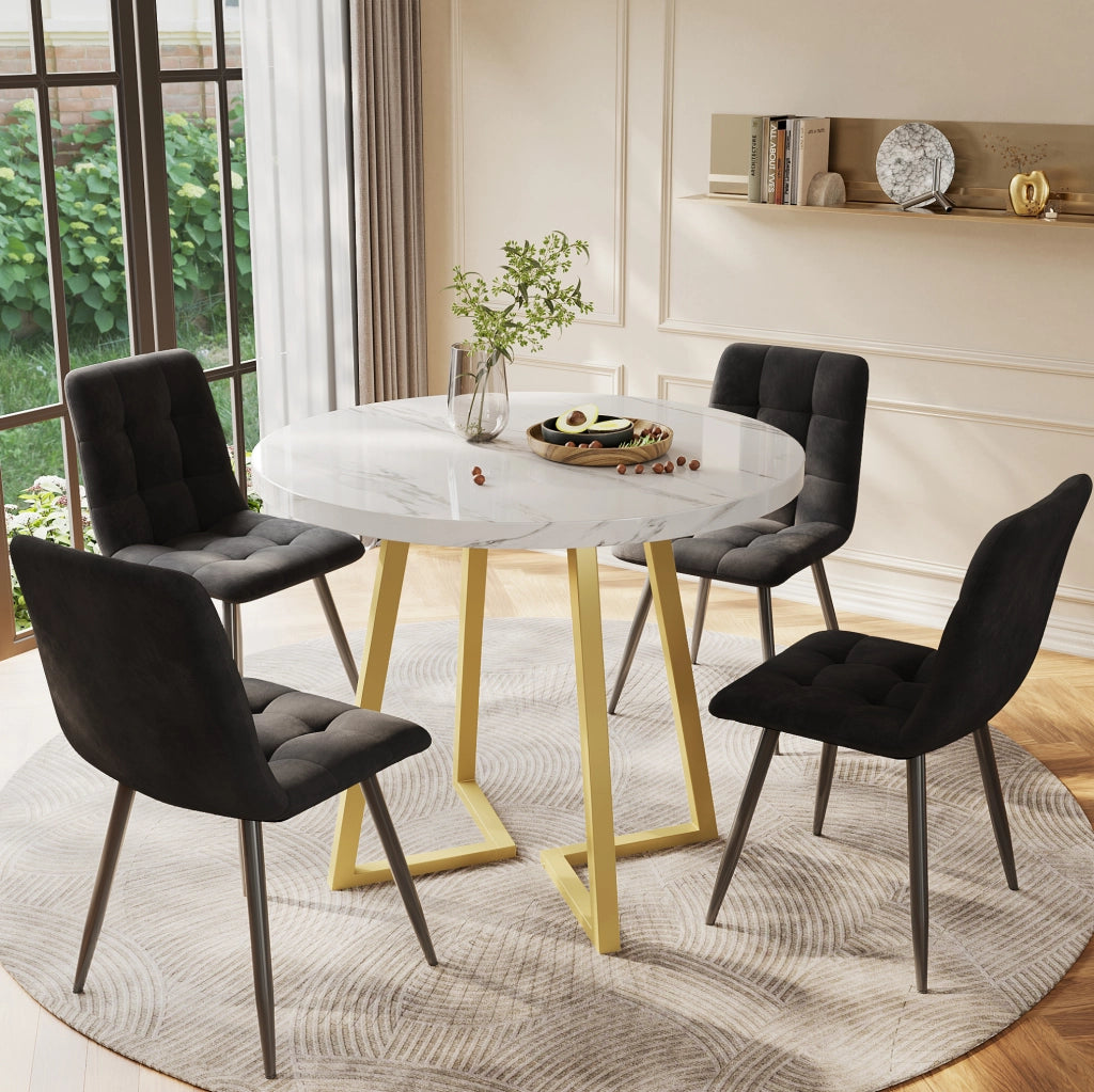 Gruppo pranzo 80 cm; design moderno; piano effetto marmo; MDF; multicolore