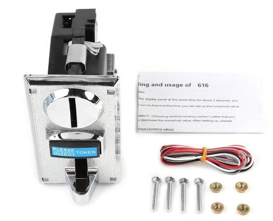 Contatore di Monete con Multiplo Cassetto per Monete - Automa - Fossa per Cassetto per Monete - Precisione 95% - Diametro delle Monete 15-29 mm - Corrente di Funzionamento 50mA - Validatore di Monete