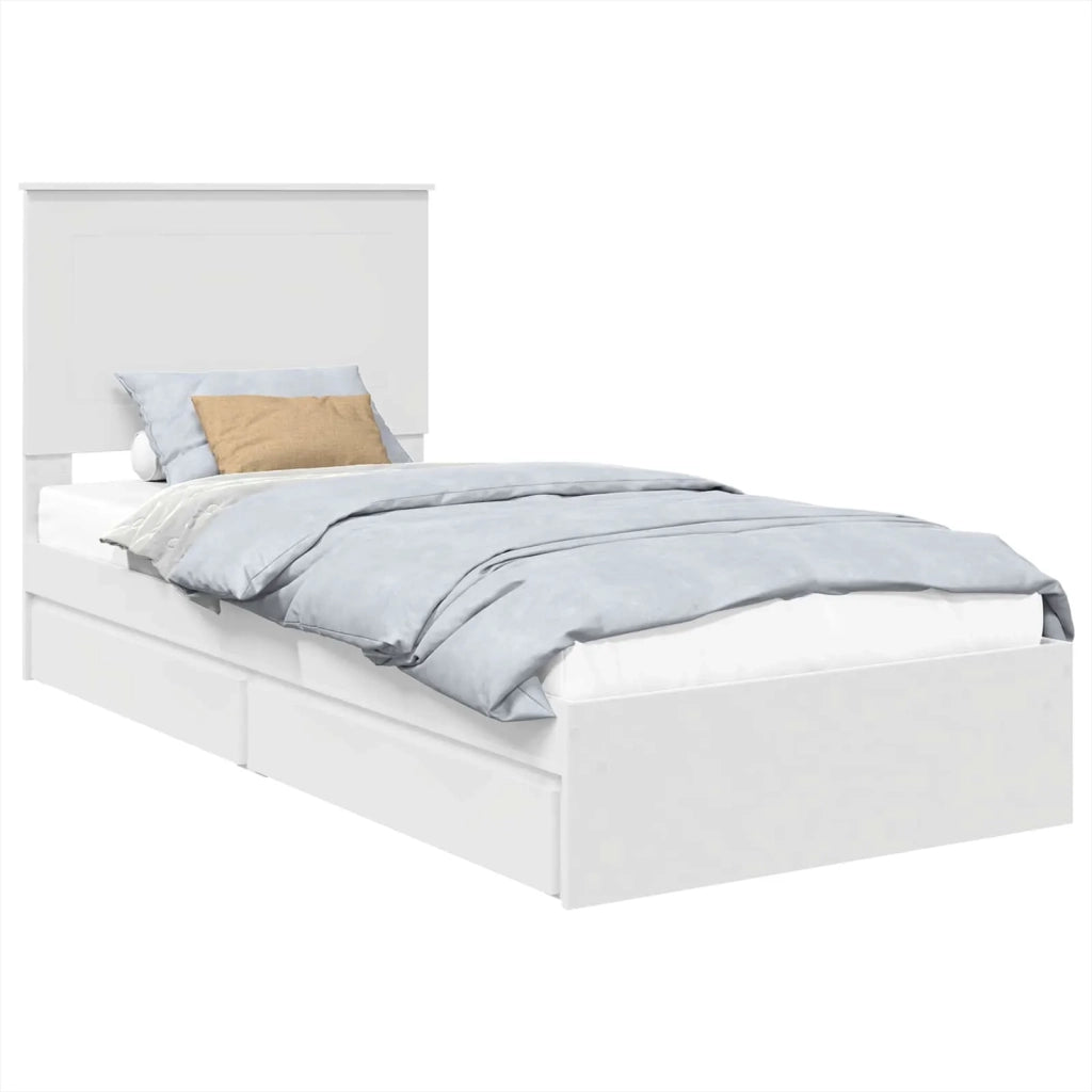 Letto con Contenitore Bianco 75 x 190 cm Legno multistrato
