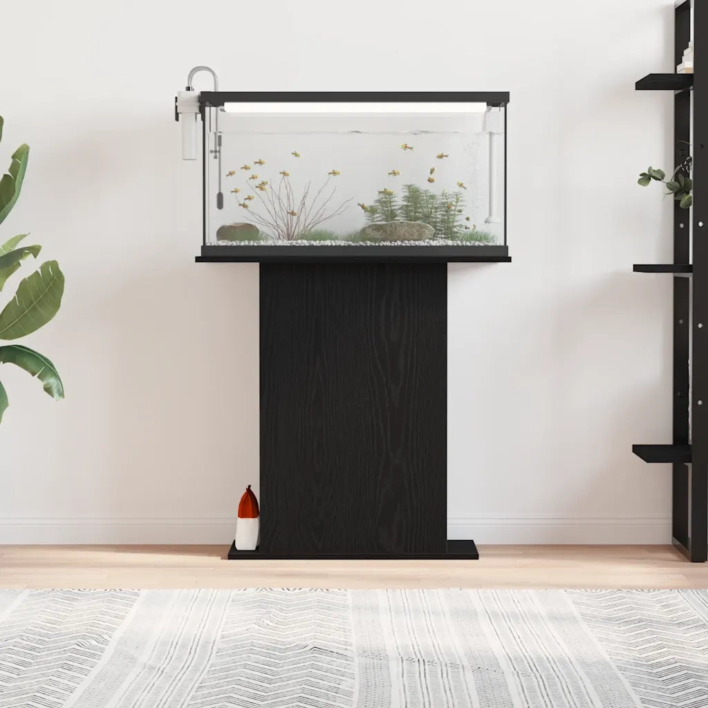 Supporto per acquario in rovere nero 75x36x72,5 cm in legno ingegnerizzato 862158