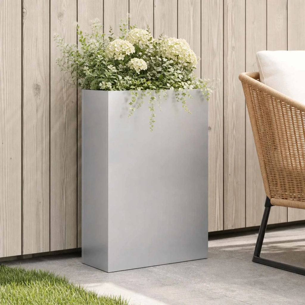 Vaso da giardino Argento 40 x 20 x 75 cm Acciaio zincato 8005438