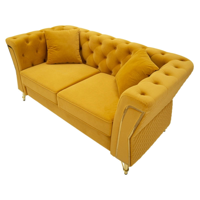 Divano Emy Senape Con Cuscini cm 162x83x76