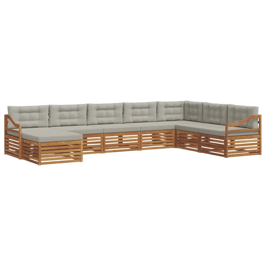 Set di divani da esterno 8 pcs Grigio Naturale e Chiaro 3373956