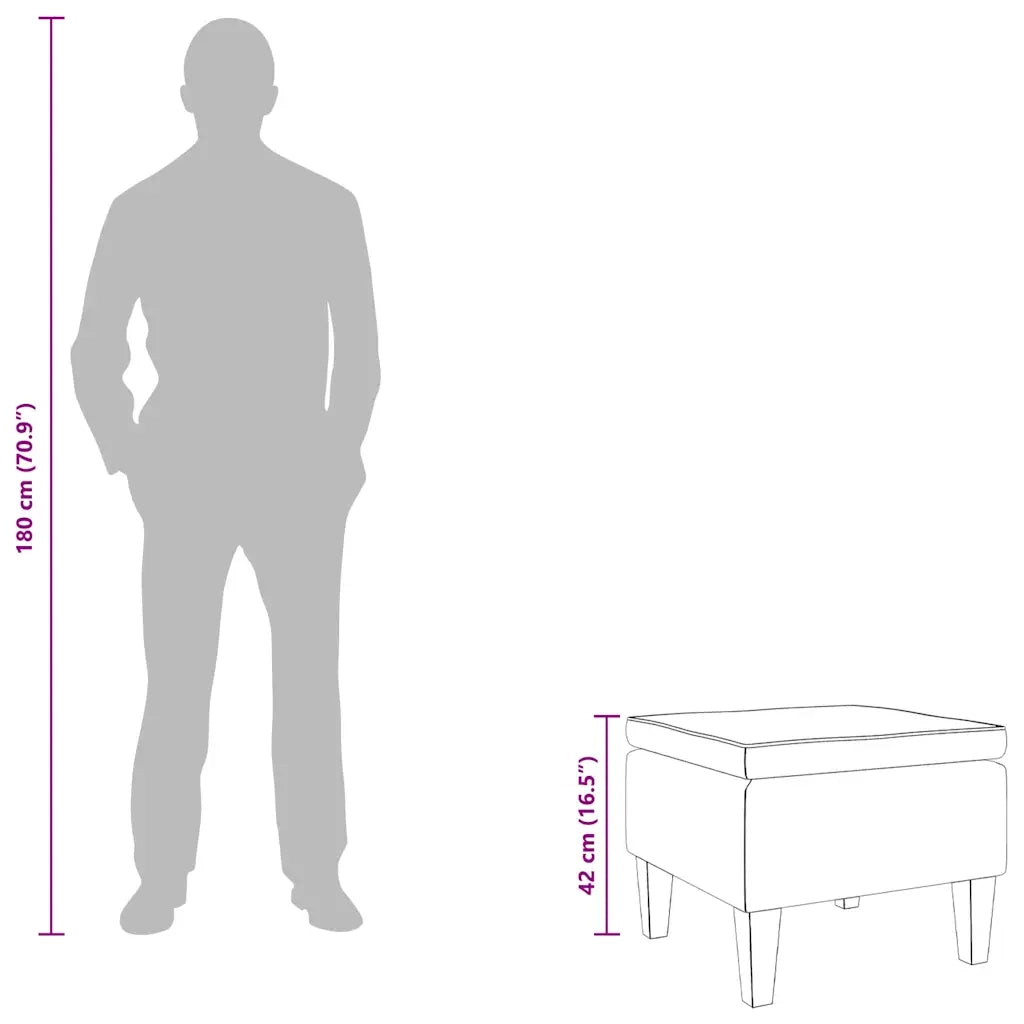 Poggiapiedi con Gambe in Legno Grigio Scuro in Velluto 329458