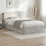 Telaio del letto con storage Grigio Cemento 100 x 200 cm
