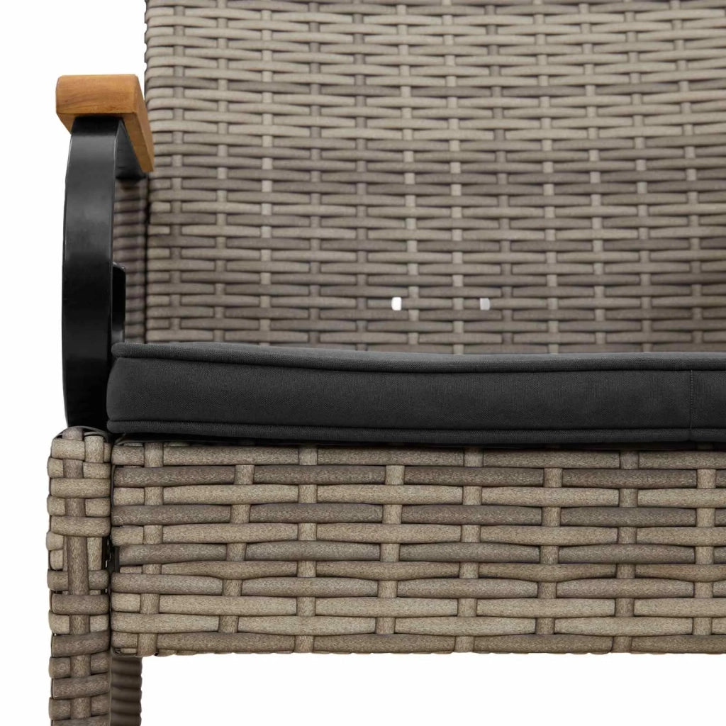 Sedie da giardino con cuscino 2 pcs Grigio e Grigio Scuro 42025881