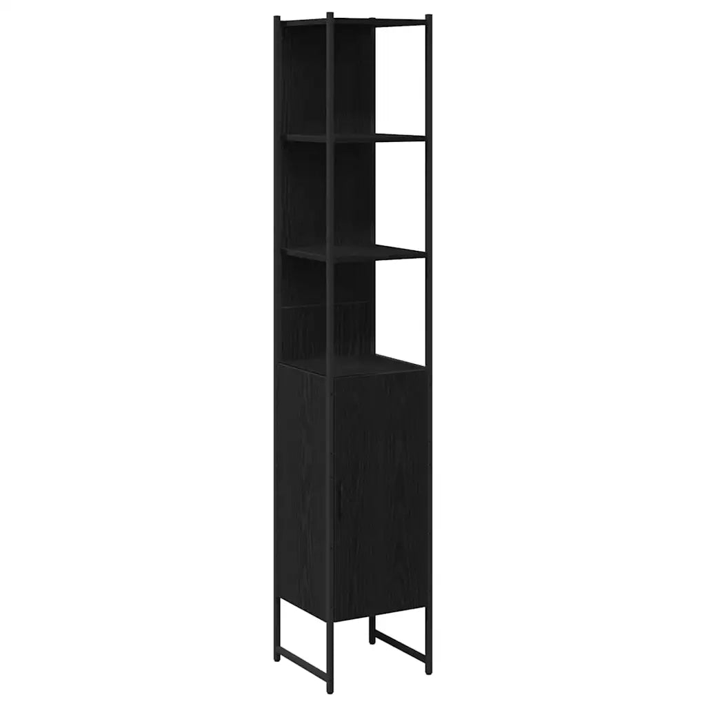 Set di mobili per il bagno 4 pcs Rovere nero Legno multistrato 3334427