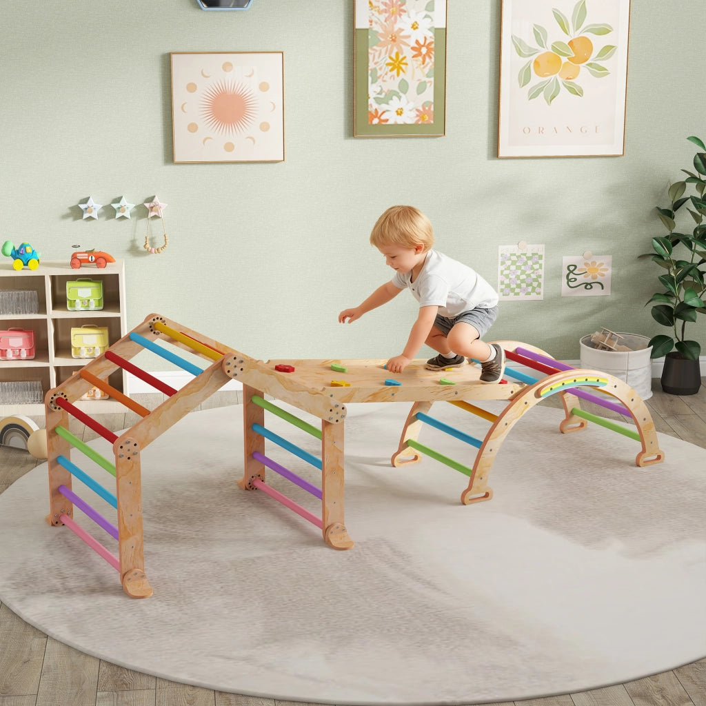 Casetta da gioco con scivolo e struttura arrampicata ¨C zephmum ¨C multicolore
