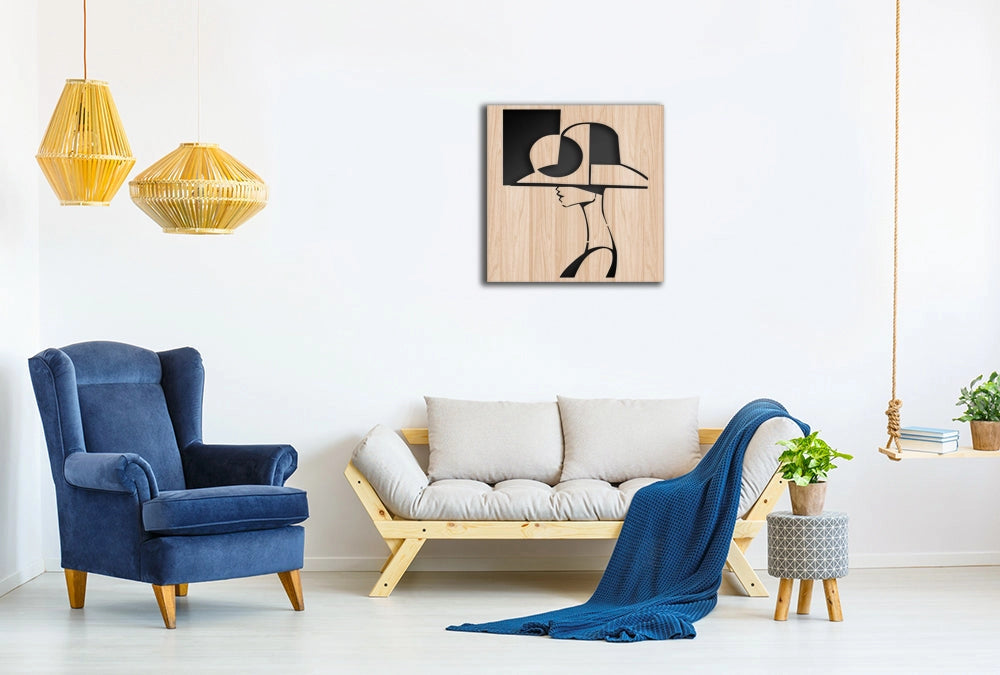 WOMAN STYLE - Quadro arredo LASERCUT composito Legno e PVC Misura: 40x40 cm