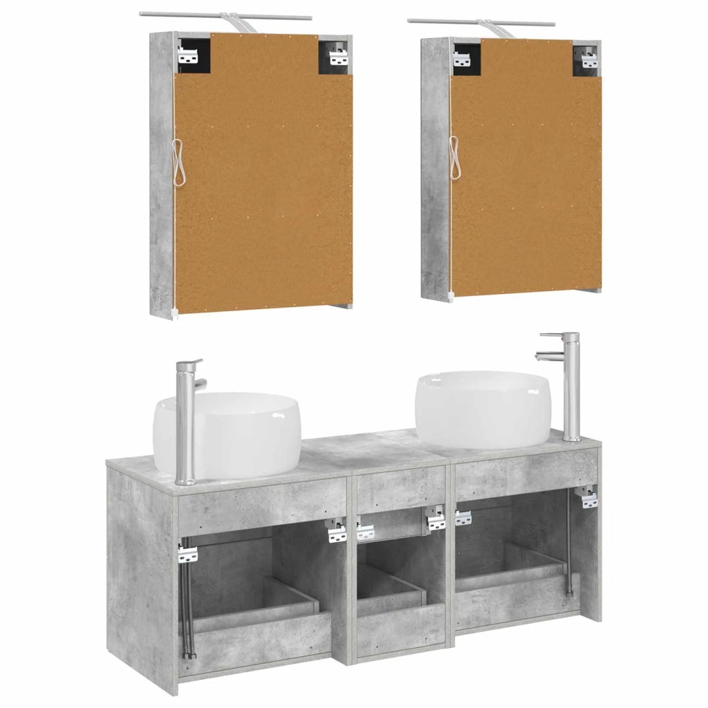 Set di mobili per il bagno 5 pcs Grigio Cemento 3407034