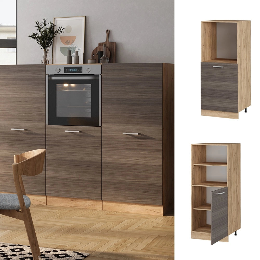 Mobile per forno da incasso R-Line Grigio nobile/Rovere dorato 60 cm Vicco
