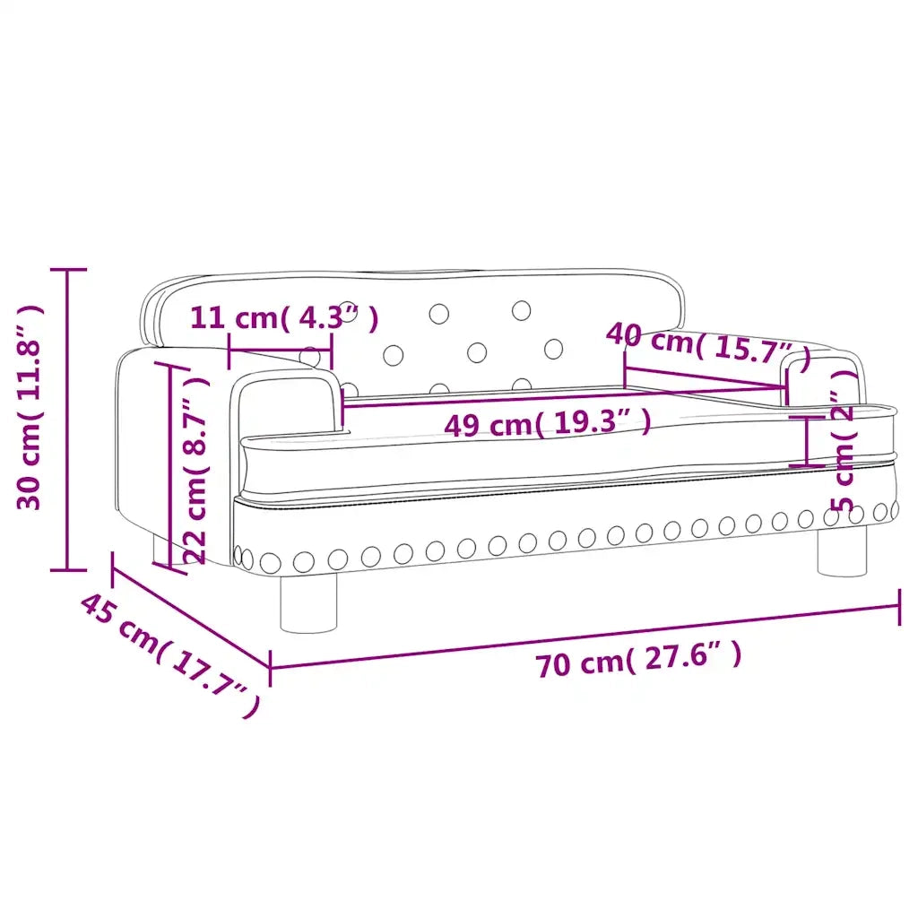 Divano per Bambini Marrone 70x45x30 cm in Velluto 3196298