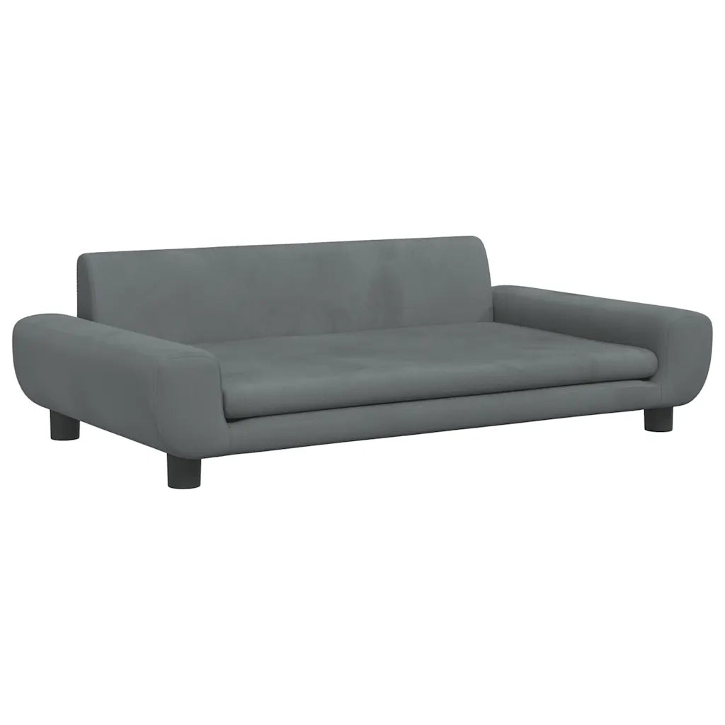 Divano per Bambini-Sofa-Divanetto Grigio Scuro 100x54x33 cm in Velluto