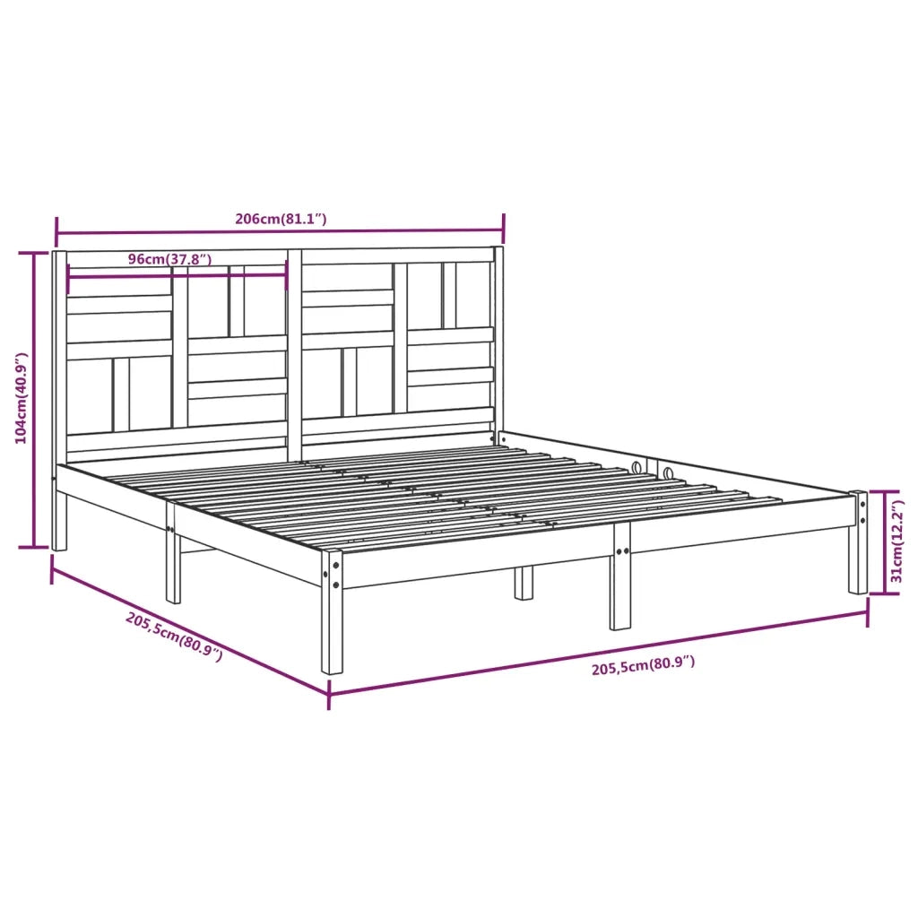 Giroletto senza Materasso in Legno Massello 200x200 cm