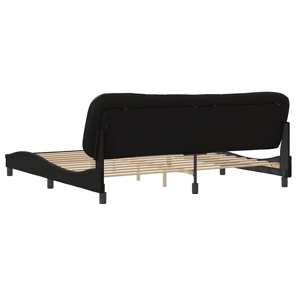 Giroletto senza Materasso Hvar Nero 200x200 cm in Similpelle