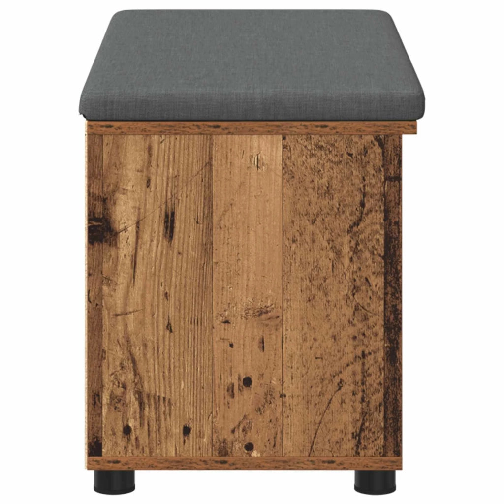Panca per ingresso con cuscino Legno vecchio 80 x 38 x 46 cm 891510