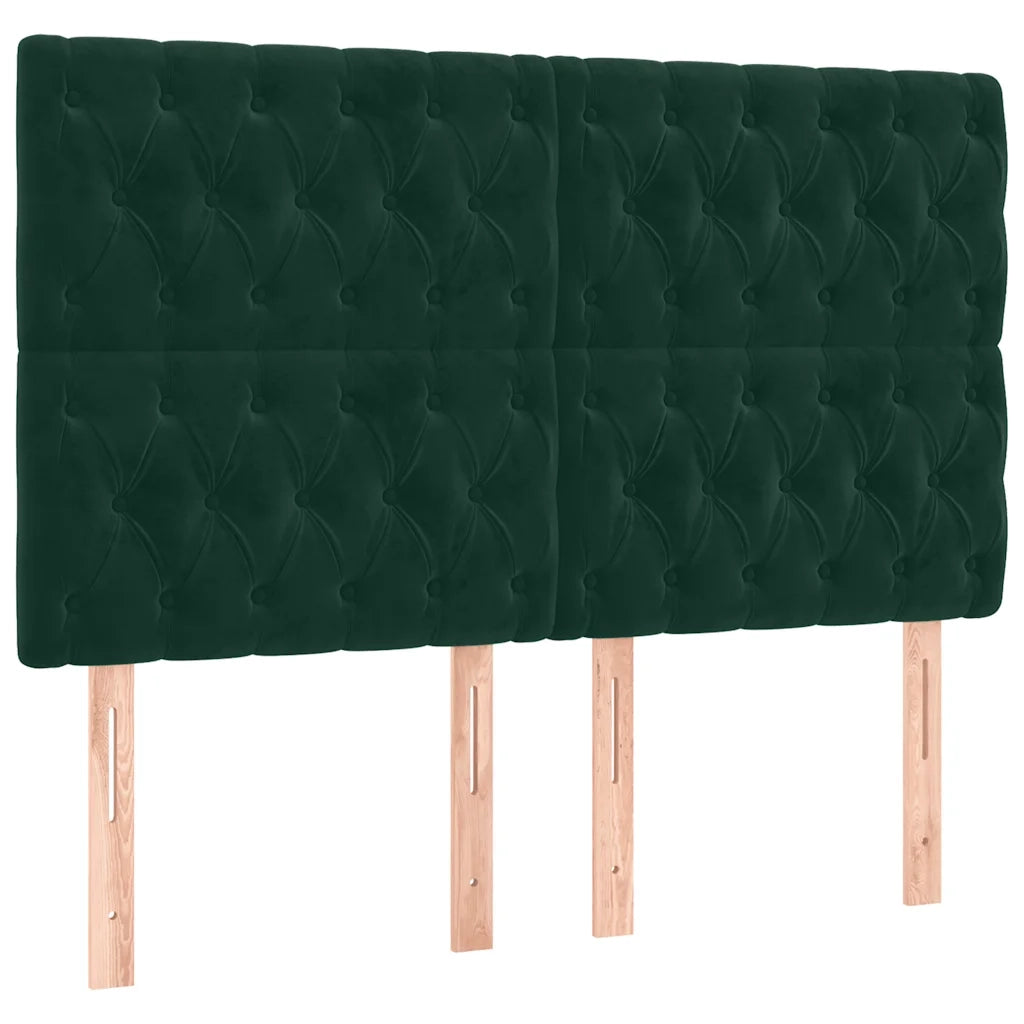 Letto matrimoniale | Letto per adulti | Giroletto senza Materasso Verde Scuro 140x190 cm in Velluto