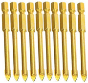 Set di foratura per tegoli - foratura carburo - vetro-ceramica - punta piatta - foratura - 4 mm-12 mm - 5 pezzi 5/10 pezzi - Adatto per - tegoli grigi - set di forature con 5mm e 10mm.