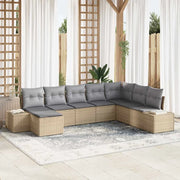 Set Divano da Giardino 8 pcs Beige e Grigio Chiaro polyrattan 3355849