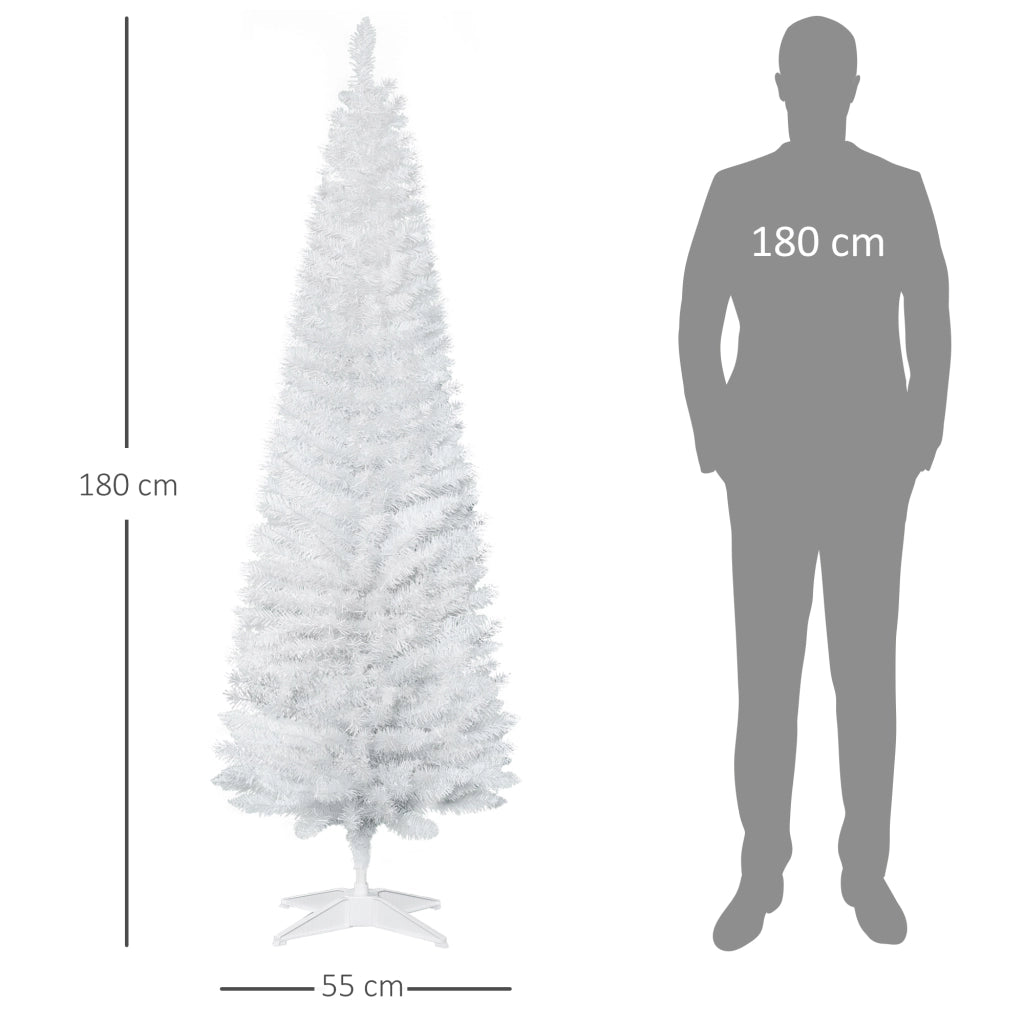 Albero di Natale Artificiale ¨C Minimal ¨C Bianco 180 cm 390 Rami Base Smontabile
