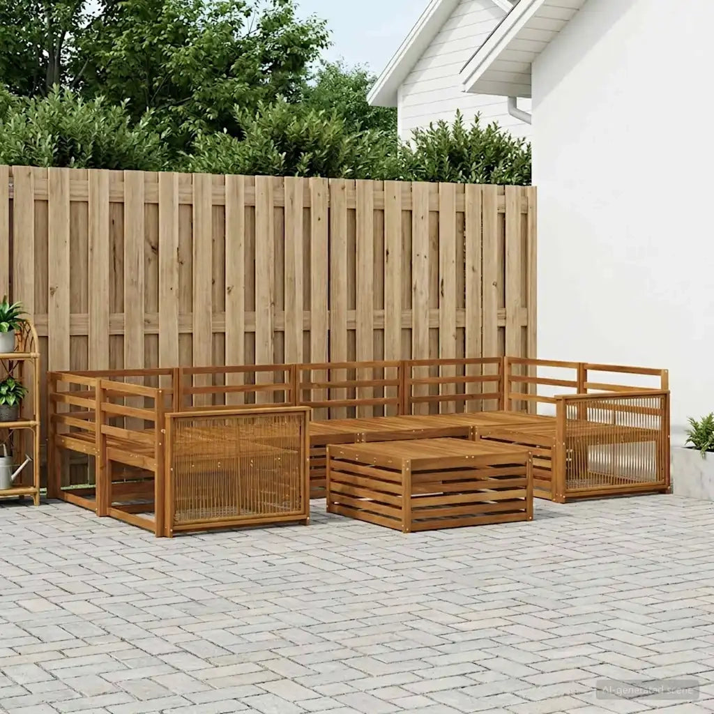 Set di divani da esterno 7 pcs Naturale 3383087