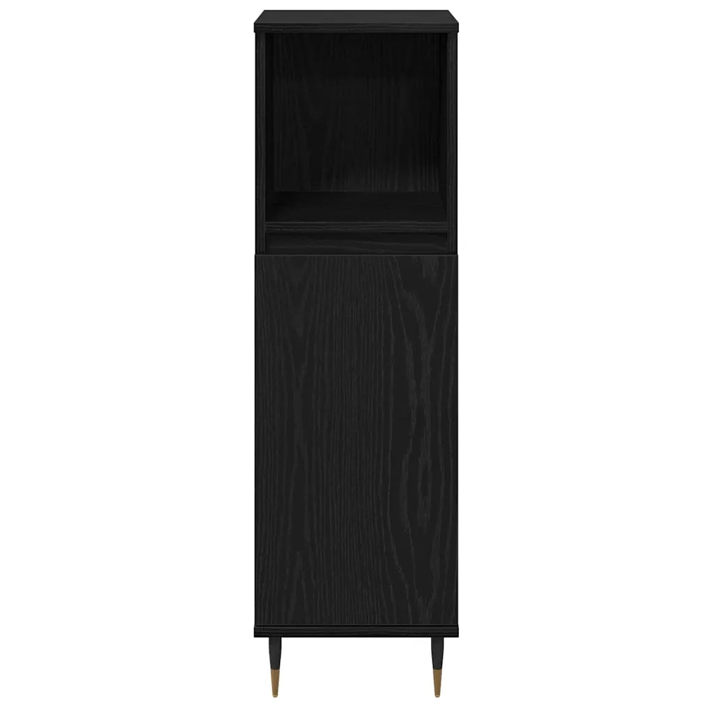 Set di mobili per il bagno 3 pcs Rovere Nero 30 x 30 x 190 cm 3333098