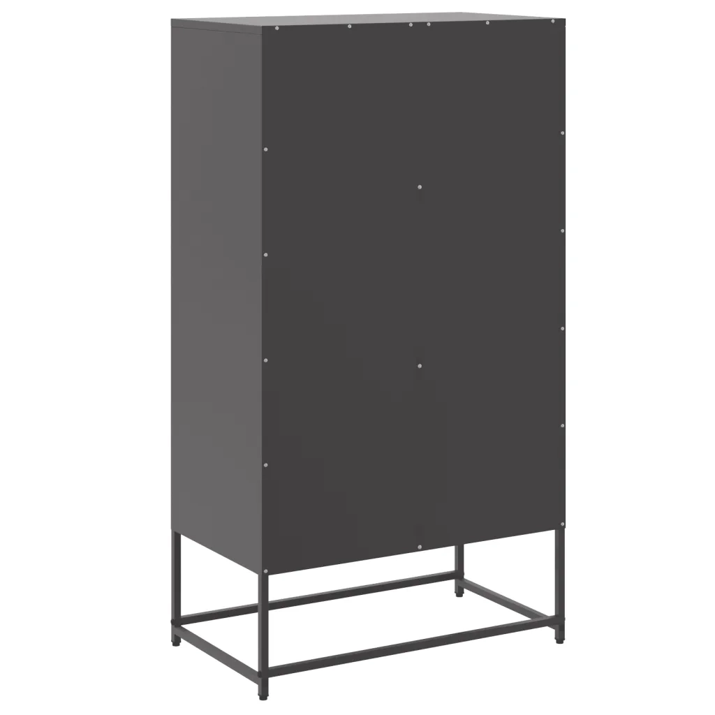 Credenza Nera 68,5x38,5x123,5 cm in Acciaio 846494