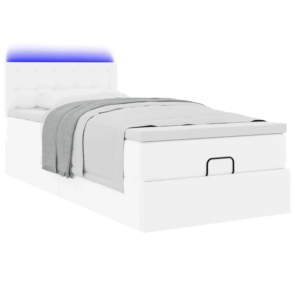 Struttura Letto Pouf con Materasso 100x200 cm Similpelle 3312138