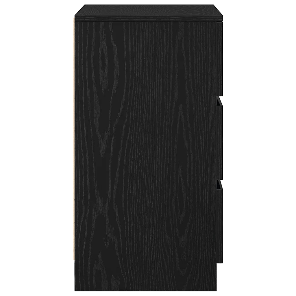 Comodini con 3 Cassetti 2 pz Nero 39x35x65 cm 861340