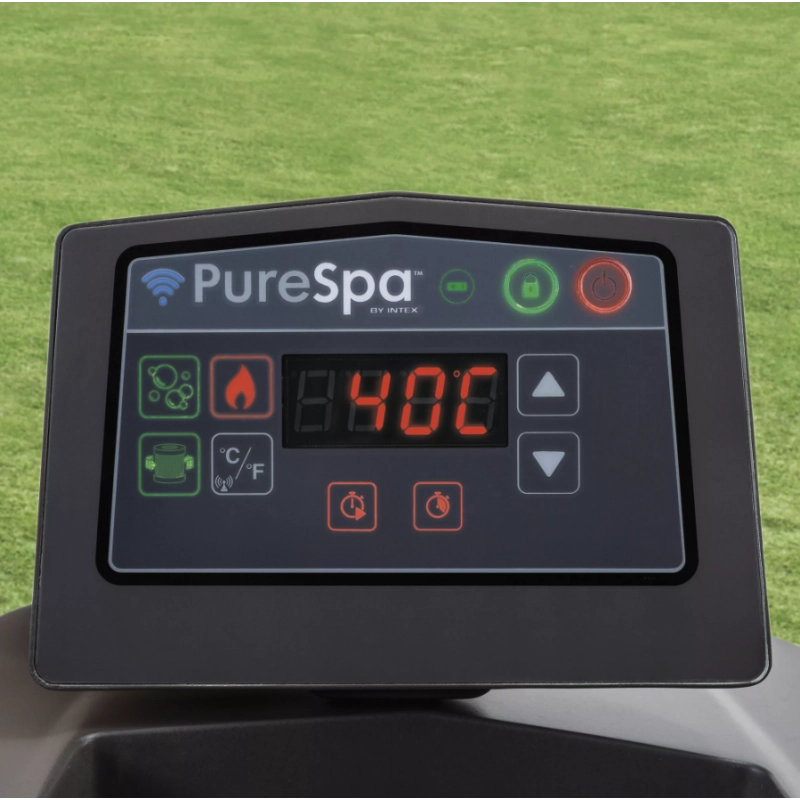 Spa gonfiabile idromassaggio 4 posti con WiFi, luce LED e poggiatesta, diametro 196 cm altezza 71 cm riscaldamento 40°C - Intex