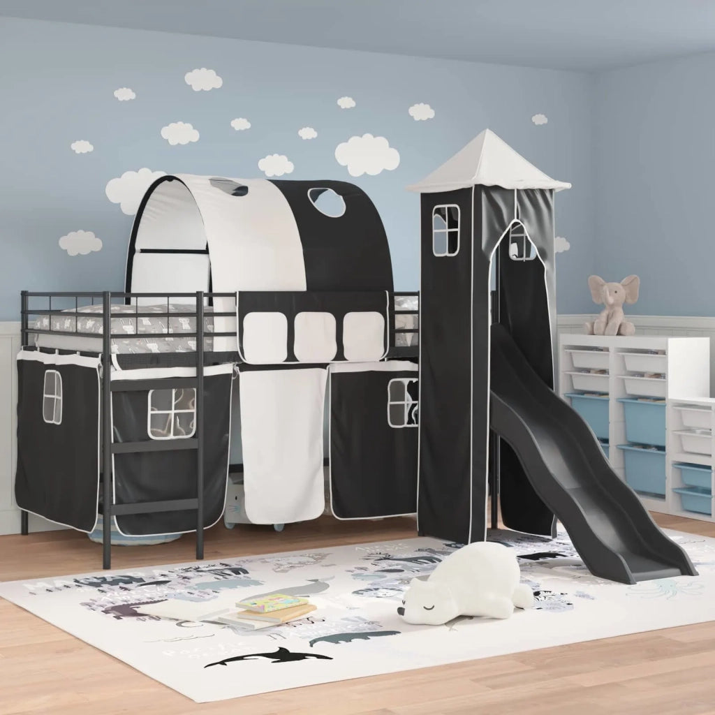 Struttura del letto loft per bambini Nero 100 x 200 cm Metallo 42020874
