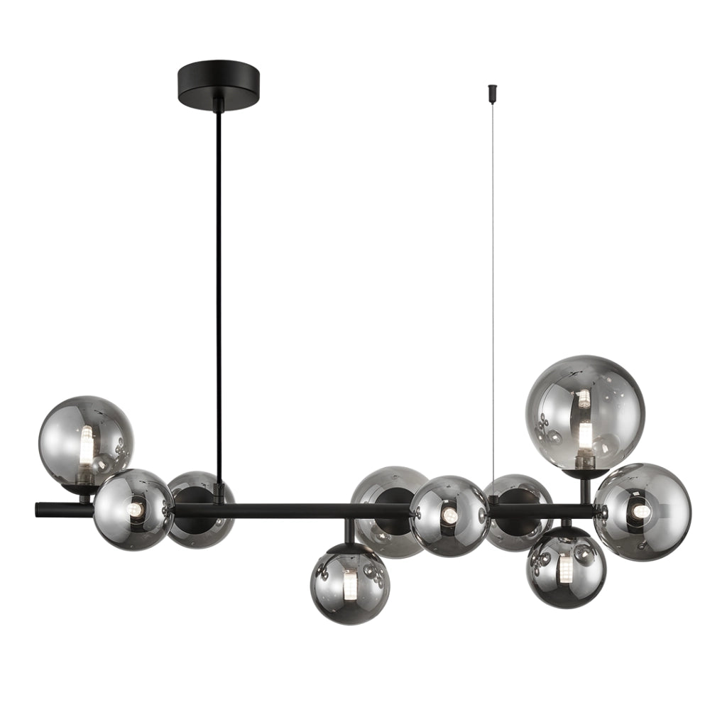 Lampada a sospensione MILA 10xG9 nero vetro Milagro