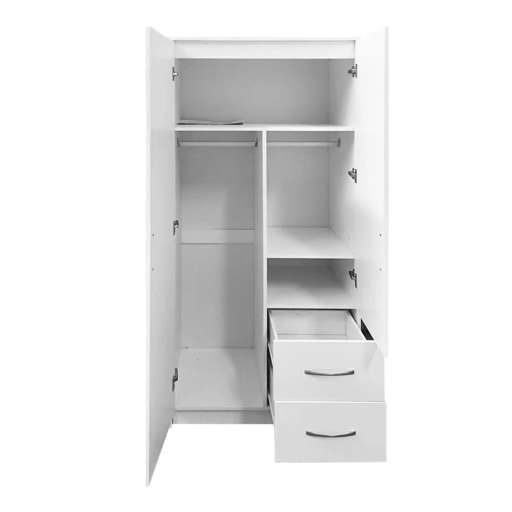 Armadio multiuso Niceville bianco 2 ante e 2 cassetti 76x50x180H