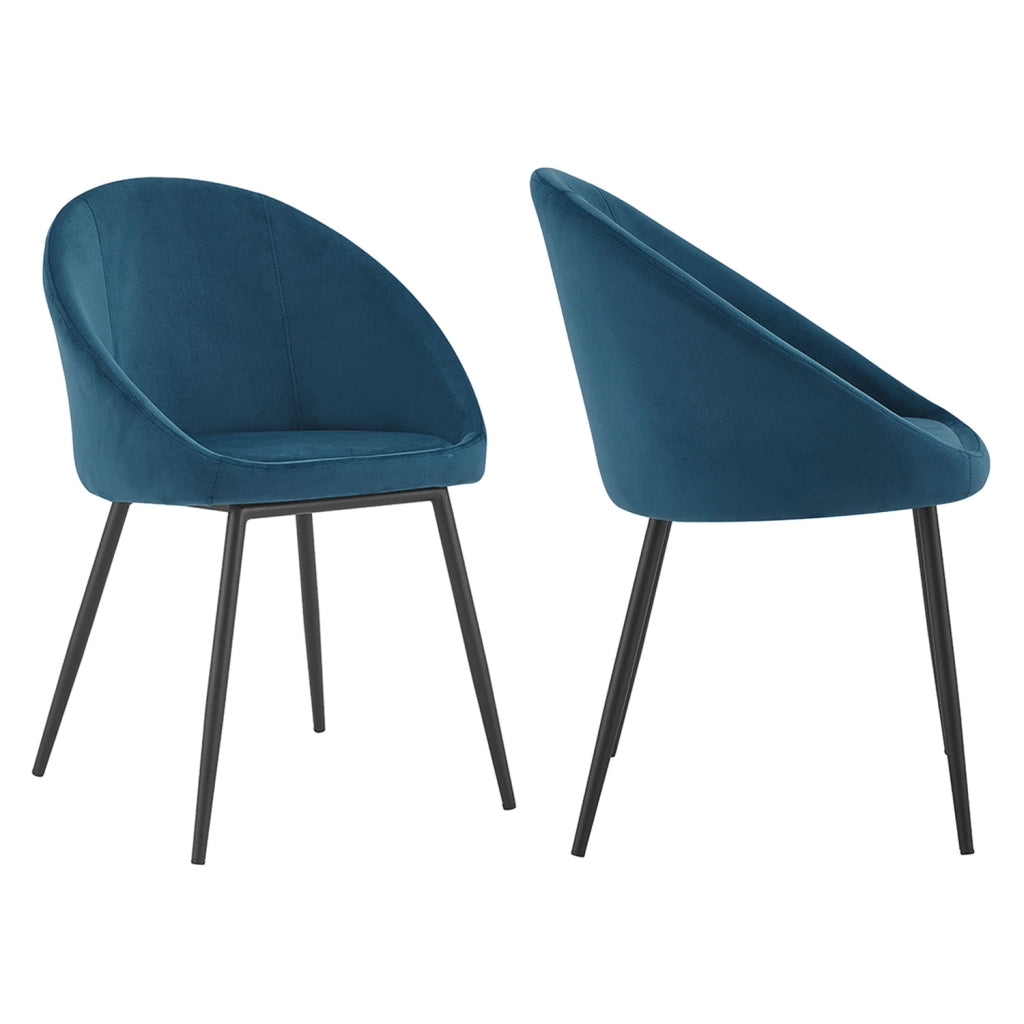 Set di 2 sedie vintage DIANE in velluto blu