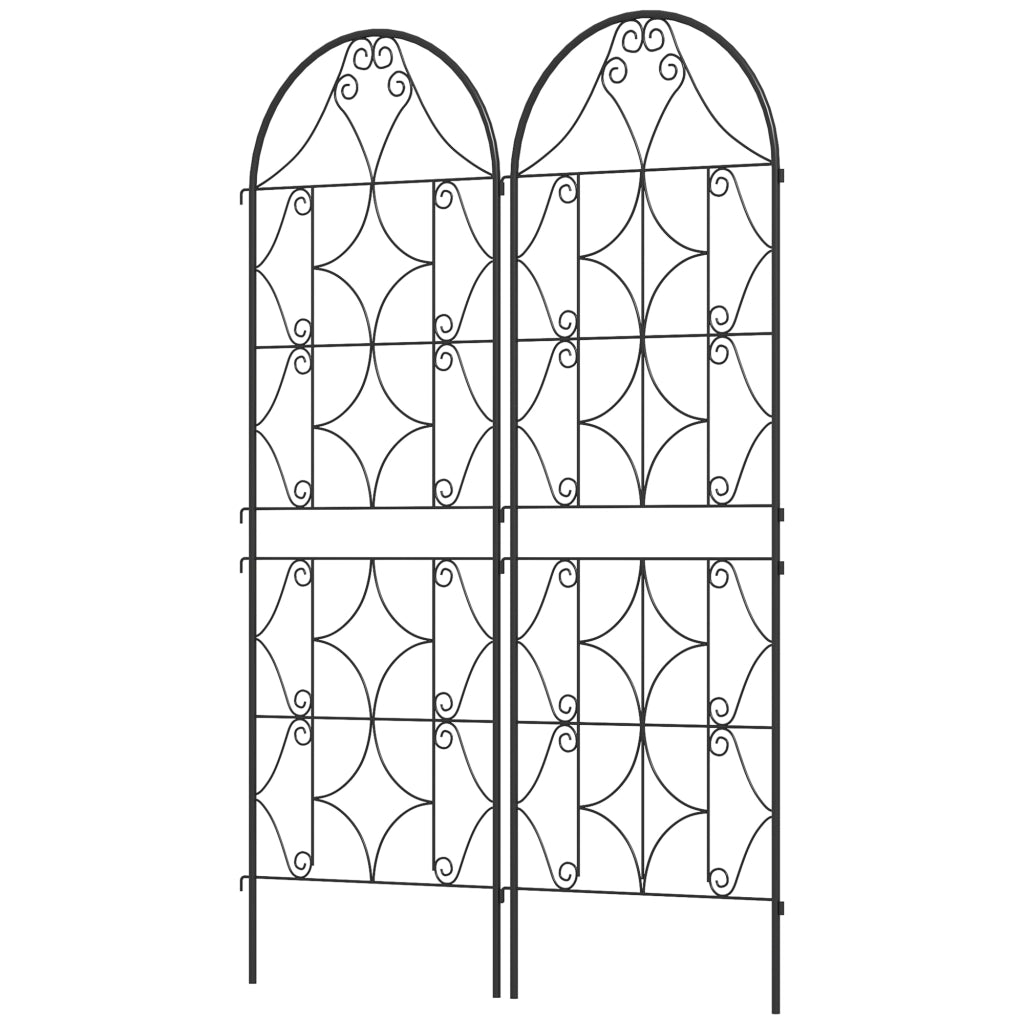 Griglia per rampicanti set 2 pezzi ¨C Xylo ¨C metallo nero 50x150 cm