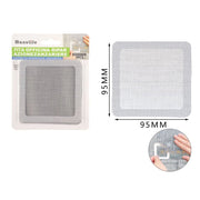 Trade Shop - Set 2 Toppe Adesive Rete Grigia Per Riparazione Fori Strappi Zanzariere Da 95x95mm 622155 -