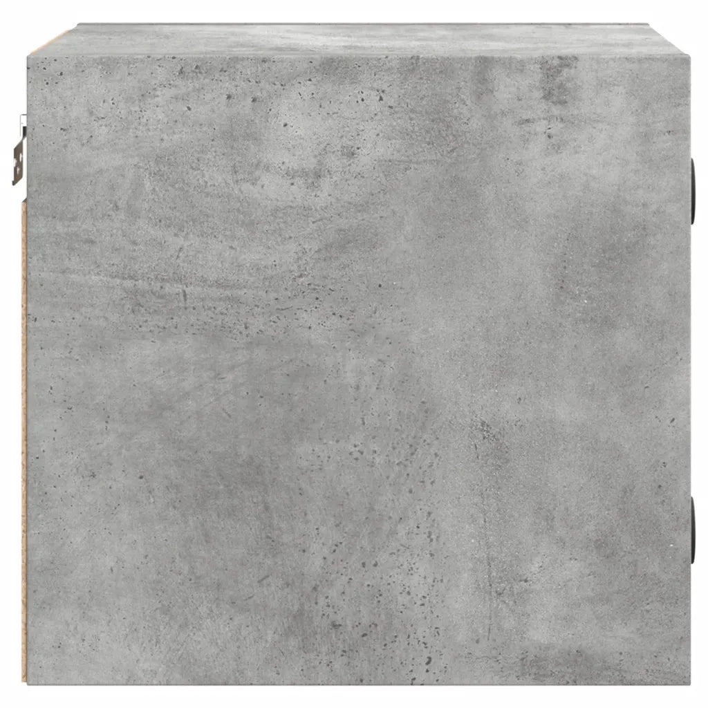 Set di 2 Comodini | Armadio da Notte | Mobiletto da notte con Ante in Vetro Grigio Cemento 35x37x35 cm