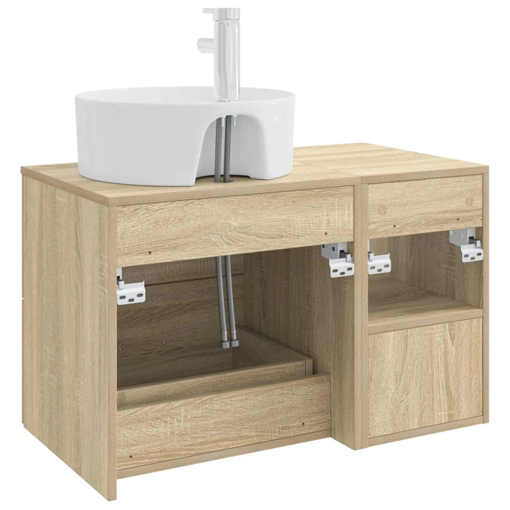 Set di mobili per il bagno 2 pz Rovere Sonoma 3403906