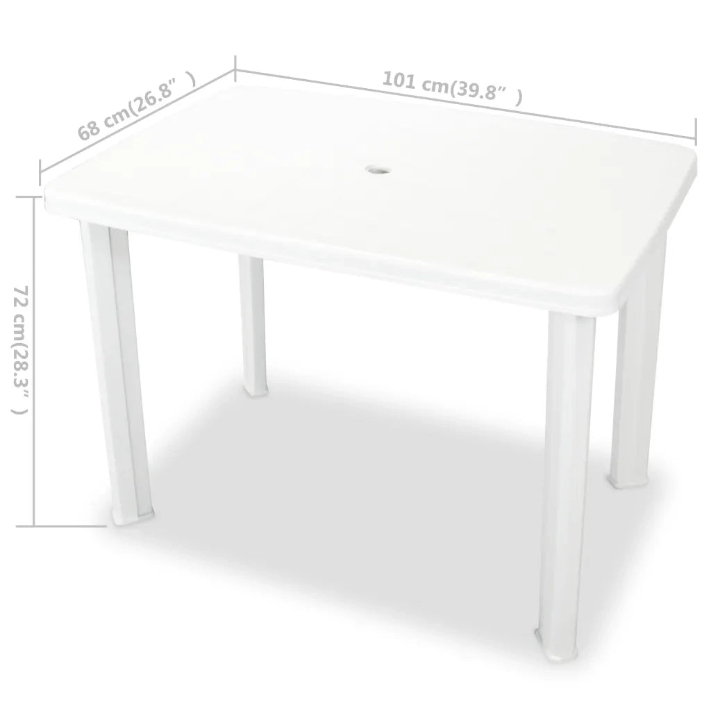 Tavolo da Giardino Bianco 101x68x72 cm in Plastica 43592