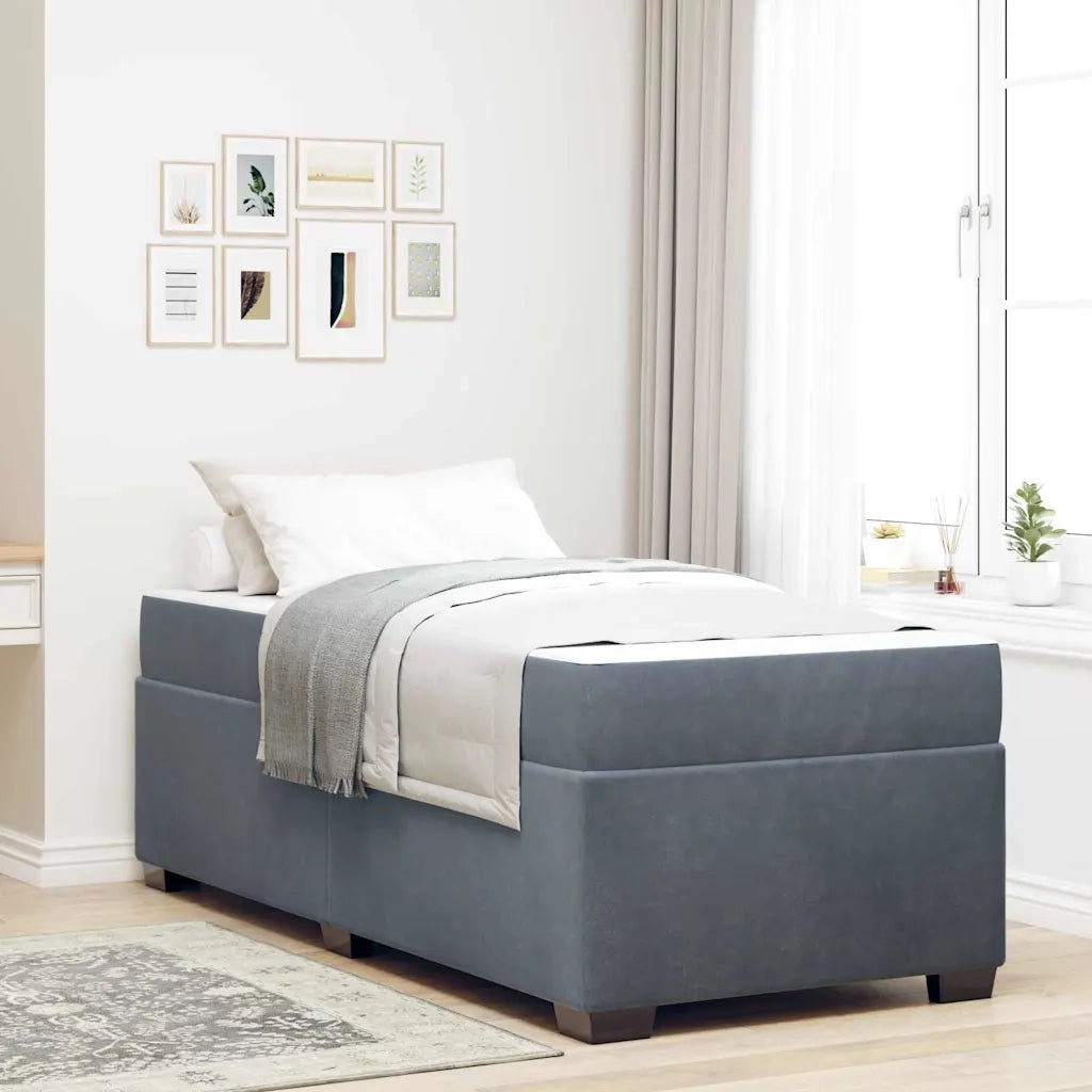 Struttura del letto-Giroletto Grigio scuro 90 x 190 cm Tessuto 574657