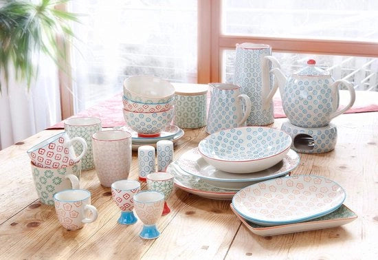 Set di Decorazioni per Uova - 4 Pezzi - Ceramica - Ø 5 x H 7 cm
