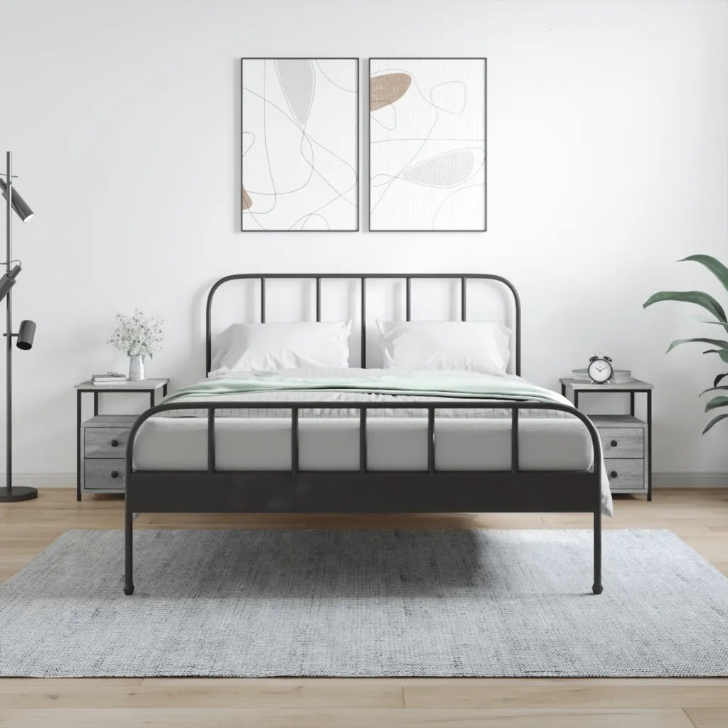 Set di 2 Comodini | Armadio da Notte | Mobiletto da notte Grigio Sonoma 34x35,5x50 cm in Legno Multistrato